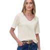 Street One Maglietta Basic da Donna con Scollo a V in Tinta Unita, Bianco Sporco, 48