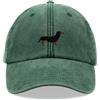 Cap Base Berretto da baseball con salsiccia bassotto vintage, lavato, unisex, regolabile, verde bottiglia, Einheitsgröße