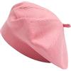ZLYC Berretto da Donna Classico, in Tinta Unita, Berretto alla Francese Caldo, Twist Rosa, Taglia Unica