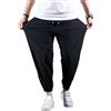 SHINROAD Pantaloni larghi da uomo estivi casual seta sport sottili per asciugatura rapida comoda usura altamente elastico con coulisse regolabile. Ideale, Nero , L