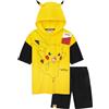 Pokémon Felpa con Cappuccio e Pantaloncini Ragazzo Abbigliamento Bambino 2 Pz Set Estive Pikachu Anime Piscina Mare (Giallo, 7-8 Anni)
