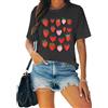 hohololo Maglietta da donna alla fragola con frutta e fragole, maglietta grafica da giardino, regalo