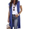 YMING Donne Gilet Spolverino Morbido E Drappeggiato Gilet Casual Lavorato A Maglia Cardigan Estivo Aperto Davanti Blu XXL