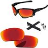 PapaViva Sostituzione lenti & Kit gomma per Oakley Jawbone/Racing Jacket, Rosso Fuoco - Polarizzato, Taglia unica