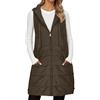 RUITOTP Gilet in Piumino Cappotto Lungo Invernale da Donna con Cappuccio Senza Maniche con Tasche Trapuntato Giacca Trapuntata All'aperto per Le Mezze Stagioni