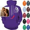 Nevaou Felpa con cappuccio personalizzata Progetta il tuo ritratto dalla foto Felpe personalizzate Uomini Donne Coppie Felpe con cappuccio Regali personalizzati, Viola, L/6XL