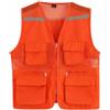 Cicilin Gilet Riflettente per Volontari Gilet Traspirante in Maglia per Ciclismo a Lunga Durata con Tasche, Arancione, L