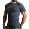 NATURAL ATHLET Maglietta Fitness Screziata per Uomo, Maglietta a Maniche Corte per Palestra e Allenamento, Slim-Fit, Lunga con Collo Rotondo