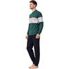 LOTTO homewear Pigiama Uomo Cotone Lungo Mezza Stagione Stile Sportivo - Stagione Primavera Estate (IT, Testo, S, Regular, Regular, Verde 85)