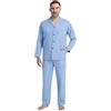 Generico Pigiama Uomo Cotone Leggero Lungo 100% Cotone Popeline, Pigiama Uomo Estivo Primaverile con Bottoni Davanti, Disponibile dalla M alla 4XL - Pigiami Forte 100% Made in Italy (3XL/56)