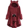 Fannyfuny Vestaglia Invernale Pile Bottoni Cappotto da donna a maniche lunghe con cappuccio e cerniera lampo con cappuccio Cappotti morbidi con cappuccio con tasca con cerniera calda Abbigliamento X Caccia