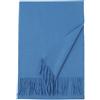 Prettystern Sciarpa Uomo Donna Pura Lana Morbida Scialle Foulard Tinta Unita Con Frange invernale - Blu cielo
