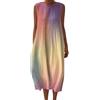Gienslru Abito Donna Estivo Vestito Lino Lungo Elegante Senza Maniche FrescoVestitos Lungo Boho Chic Taglie Forti Curvy Mare Spiaggia Vacanza Caftano Mare Copricostume Floreale Abbigliamento