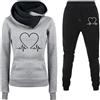 Generico Tuta Donna Sportiva Curvy Comode Felpa Con Cappuccio E Jogging Pantaloni Tute 2 Pezzi Leggera Invernale Tuta Palestra Set Abbigliamento Elegante Firmate Completo Fitness Passeggio Da Casa Tracksuit
