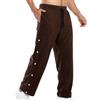 Generisch Pantaloni da jogging da uomo, per riabilitazione laterale, apertura laterale, con bottoni a pressione laterali, pantaloni postoperatori, vintage, a strisce dritte