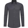 Rusty Neal Camicia da uomo Premium Slim Fit a maniche lunghe, elasticizzata, colore grigio, con collo a ventaglia, per il tempo libero, M