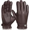 GSG SINCE 1998 Guanti Pelle Uomo - Guanti da Guida in Pelle Vera, Compatibili Touchscreen, Pelle di Pecora, Foderati in Lana, Caldi Invernali per Climi Freddi, Marrone M