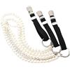 Paowsietiviity Bretelle in stile punk da donna, a forma di Y, con clip in metallo, cinturino regolabile con perle, Cinturino con perle, Taglia unica