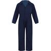 RUNQHUI - Tuta da lavoro unisex per bambini, con maniche lunghe, uniforme per abbigliamento da lavoro, per età 5-16 anni, Blu scuro, 9-10 Anni