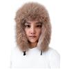 Lina & Lily Cappello Aviatore Trapper Donna Invernale in Pelliccia Sintetica Pelo Lungo (Cammello)
