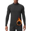 HUGE SPORTS Maglie Termiche da Uomo Invernale Biancheria Intima a Maniche Lunghe ad Asciugatura Rapida per Corsa Ciclismo Sci Grigio Scuro-Collo Alto L
