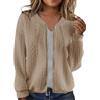 kipfall Giacca Felpa da Donna con Cerniera, Colletto Alto, Capispalla Senza Cappuccio, Cappotto Casual con Tasche, Albicocca, Large
