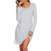 MIA LUCCE - Camicia da notte da donna a maniche lunghe, biancheria da notte in cotone, camicia da notte, vestaglia da casa, morbida e leggera, abbigliamento da casa, camicia da notte per donne, linea