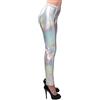 shoperama Space Leggings da donna con scintillante metallico, stile anni '80, accessori per costumi, taglia: S/M