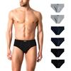 Intimitaly Liabel - Slip Uomo Cotone Elasticizzato (Pacco da 6) Bielastico Mutande Uomo Cotone Intimo Mutande Uomo Colorate alla Moda Bianchi Neri Grigio (XL, Assortiti)