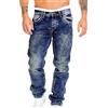 Generico Jeans Uomo Regular Estivi Pantalone Uomo Jeans con Elastico in Vita Jeans Felpati Uomo Baggy Jeans Corti Jeans Vita Alta Gamba Dritta Jeans Bootcut Uomo Camicia Jeans Uomo Slim Fit Senza Tasche