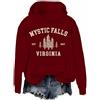 Generic Mystic Falls Felpa con cappuccio Mystic Falls Virginia Felpa Mystic Falls Felpa Mystic Falls Virginia Felpe, Porpora, S