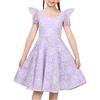 Sunny Fashion Vestito Bambina Viola Chiaro Floreale Farfalla Ala di Fata Festa Principessa 10 Anni