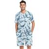 GAIREG Pigiama a maniche corte da uomo, taglie S-XXL, Blu foca, M