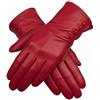 TheGloveHut Guanti da donna in vera pelle morbida completamente foderati, Rosso, S (17 cm)