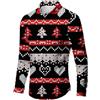 Generic Camicie natalizie da uomo UK Funky Christmas Santa Print Dress Shirt a maniche lunghe con bottoni verso il basso per feste di vacanza maglione top camicetta slim, Z01-nero, L