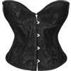 VONMELLI Corsetto Donna Sexy Bustier Corsetto Top Lace Up Overbust Shapewear Lingerie Costume Cosplay per Halloween, Carnevale e Feste Nero XL