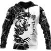 UIOKLMJH 3D Bear Tatoo Stampato Moda Felpe Con Cappuccio Uomo Felpa Unisex Zip Pullover Casual Giacca Tuta, Con cappuccio., M