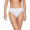 JADEA 6 Pezzi Slip Donna 8014 Cotone Elasticizzato con Delicato Ricamo Semitrasparente.