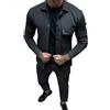 Generic Abito da uomo Slim Autunno e Inverno Twill Lungo Abete Giacca Vestito Traspirante Due Maniche Arrotolate Camicia Pantaloni Vestito Abiti da Notte Uomo