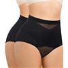 Gotoly Pacco da 2 Mutande Pancera Contenitiva Donna Pancia Piatta Guaina Intimo Contenitivo Modellante Dimagrante Mutande Contenitive Slip (Nero*2, XL)