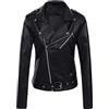 Generic Giacca In Pelle A Maniche Lunghe Da Donna Giacca In Pelle Da Moto Giacca In Pelle PU Giacca Da Donna Alla Giubbotto Sportivo Donna Invernale Nero M
