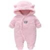 WYTbaby Tuta invernale da neve per neonati, in pile, per ragazze e ragazzi, 0-12 m, Colore: rosa., 6-9 Monate