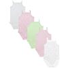TupTam Body Neonato Bambina 5 Pezzi - Body Neonato in Cotone con Spalline, Perfetto per l'Estate, Fiori rosa a pois grigio-verdi, 74