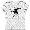 3styler T-Shirt Donna Teppista col Mazzo di Fiori - Flower Thrower (Il Lanciatore di Fiori) - Street Art Shirt - Linea Classic - 100% Cotone 185 gr/mq
