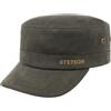 Stetson Cappellino Army Herringbone con Fodera Uomo - Cappello Invernale Chiuso Dietro, Visiera, Inverno Autunno/Inverno - M (56-57 cm) Oliva Scuro