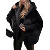 Goolecrimp Giacca Invernale da Donna in Peluche con Giunture in Piumino Giacca Casual alla Moda Calda E Spessa Giacca con Cappuccio in Peluche Morbida E Confortevole per Esterni (Nero,3XL)