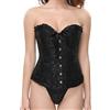 SHEKINI Elegante Corsetto Donna Satin Underbust Waist Traine Bustino Corsetto a Cuore Crop Top Shapewear Modellante Cincher Training con G-String
