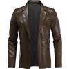 YFFUSHI Blazer da Uomo Giubbotto Uomo in Pelle Sintetica Giacca Soft Vintage Slim Fit Casual