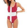 GuoChe Costume da bagno intero con scollo a U che lusinghiera Silhouette fisso imbottito busto ad asciugatura rapida a bordo piscina