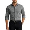Runcati Camicia da uomo a maniche lunghe, elasticizzata, da uomo, in tinta unita, slim fit, per il tempo libero, facile da stirare